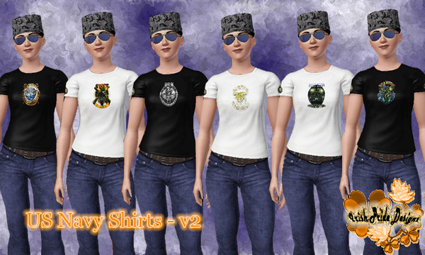 Sims 3 — US Navy Shirts - Female v2 by Irish Pride — Show pride in your service or support for our troops with these US
