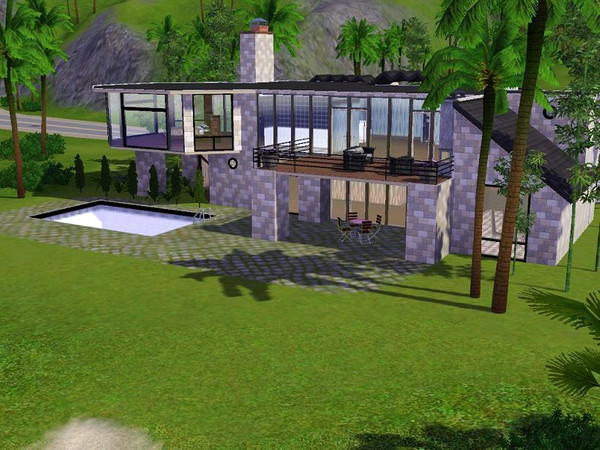 Sims 3 — Beachfront Estate by smokethegreens — Large modern home with 3 bedroom, 3 bathroom, kitchen and great room,