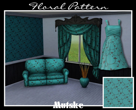 Sims 3 — Floral Pattern 38 by Mutske — 2 recolorable pallet