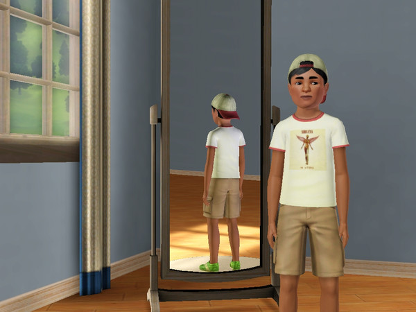 Sims 3 — Nirvana Shirt 2 by FlippyFan2323 — This is a must have for any Nirvana fan, boy or girl. Complete with the album