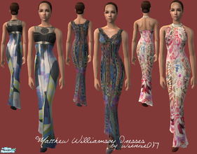 Sims 2 — Matthew Williamson Dresses by winnie017 — 3 evening dresses for adult ladies. Originals designed by Matthew
