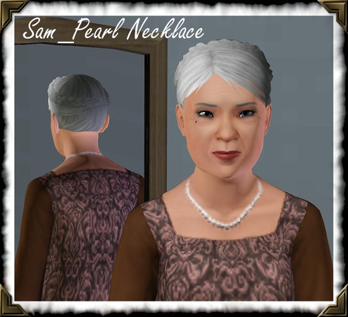 Sims 3 — Sam_Pearl Necklace by frisbud — Made by request in the TSR forums. Can be worn with any outfit. This has been