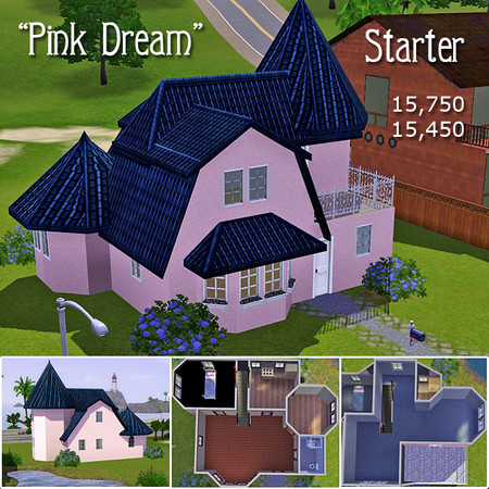 Sims 3 — Pink Dream by Semitone — Starter house.