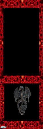 Sims 2 — DragonLace Set5 - Individual Item by WelshWitch — Black walls with lace effect coving. Set 5 of 5 sets. Red.