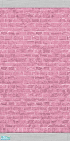 Sims 2 — Pink with white Trim Brick wall by Vampire Seductress — Pink with white Trim Brick wall