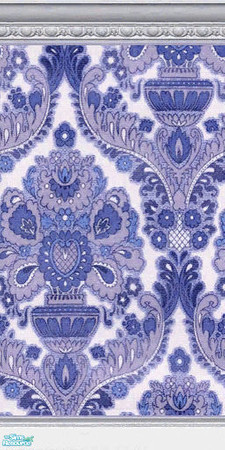 Sims 2 — Flower & Leaf Pattern - Indigo by roflmpso — Gorgeous indigo flower pattern with intricate details. Includes