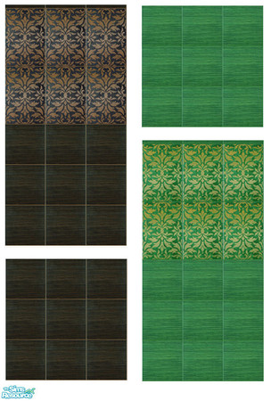Sims 2 — Allure by Mekhi — Elegant tiled wall and floor in two versions - green and dark brown. Enjoy!