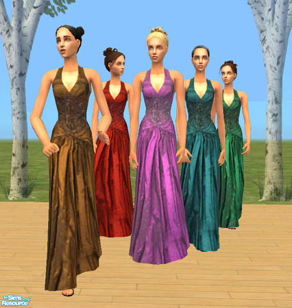 Sims 2 — Silk Tafetta Evening Gown by janhen06 — Celebrity look-alike evening gown with beaded embellishment and drop
