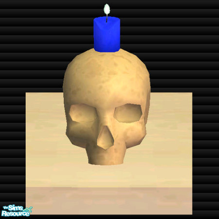 Sims 2 — Candle set VII-Skulls-Blue candle recolor by Paleoanth — Skull candles that are perfect for your mad scientist,
