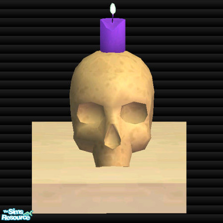 Sims 2 — Candle set VII-Skulls-Purple candle recolor by Paleoanth — Skull candles that are perfect for your mad