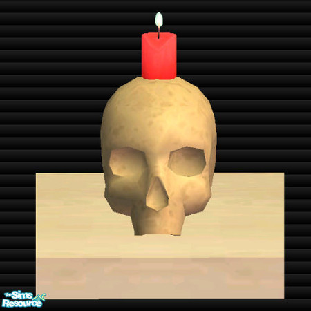 Sims 2 — Candle set VII-Skulls-Red candle recolor by Paleoanth — Skull candles that are perfect for your mad scientist,