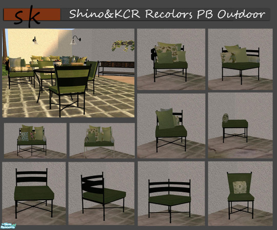 Sims 2 — PB Outdoor - recolors Polstery - green by ShinoKCR — This is a Recolor of our Potterybarn Outdoorset Polstery