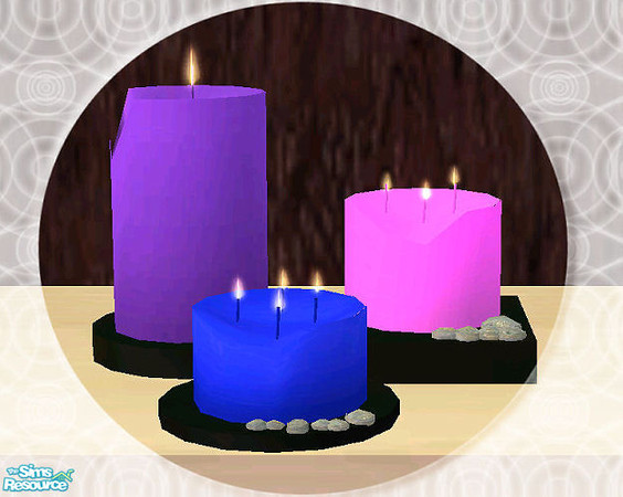 Sims 2 — Candle set VI-Zen Candles -  Blackbase recolor by Paleoanth — A glossy black base recolor for the Zen candle
