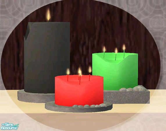 Sims 2 — Candle set VI-Zen Candles - Metalbase recolor by Paleoanth — A metal base recolor for the zen candles. Need mesh
