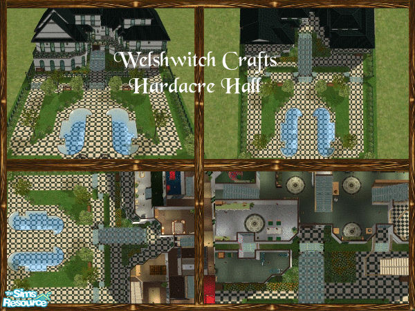 Sims 2 — Hardacre Hall by WelshWitch — 5 bedroom luxury property, a modern castle for your sims. Swimming pools,