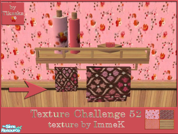 Sims 2 — TC52 Imme's Bathroom - Bathshelf-Deco by tlkaska — This pretty pink bathroom set with little red flowers was