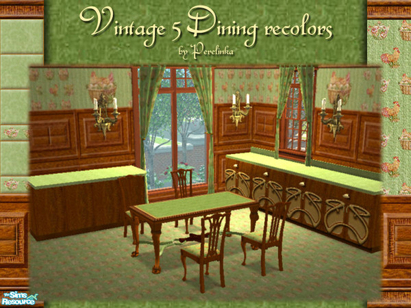 Sims 2 — Vintage 5 Dining Recolors by perelinka — Recolors of "dining" objects - match my Vintage 5