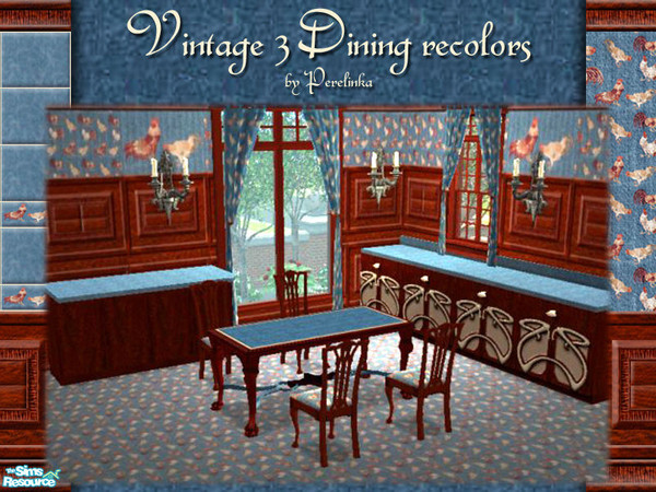 Sims 2 — Vintage 3 Dining Recolors by perelinka — Recolors of "dining" objects - match my Vintage 3