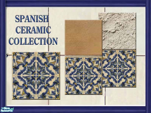 Sims 2 — Spanish Ceramic Collection by hela69 — 19 century Valencian spanish ceramic walls and floor
