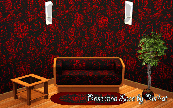 Sims 3 — Roseanna Lace by risikat — Rose lace overlay pattern for TS3, lovely for curtains, dresses and lingerie