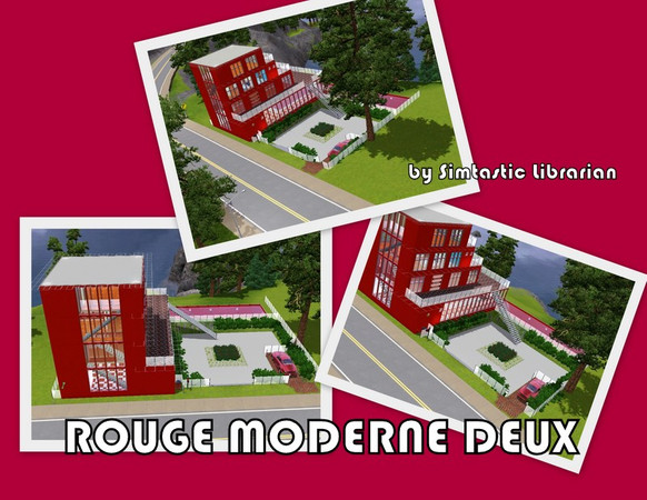Sims 3 — Rouge Moderne Deux by Simtastic_Librarian — Second in my series of red homes, will there be a third, I just