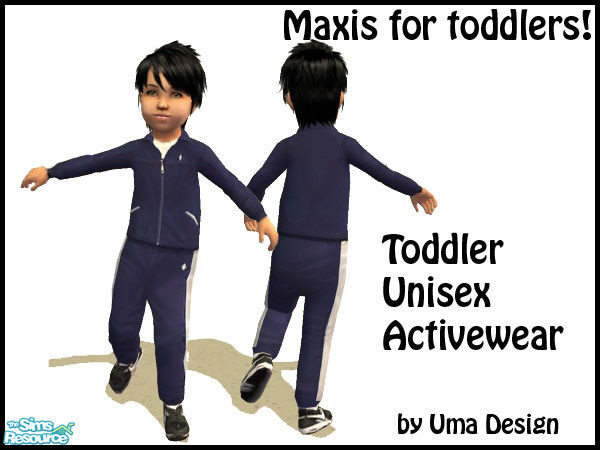 Sims 2 — Blue Maxis Unisex Tracksuit for Toddlers by Uma Design — Who is more active than a toddler? Give them a outfit