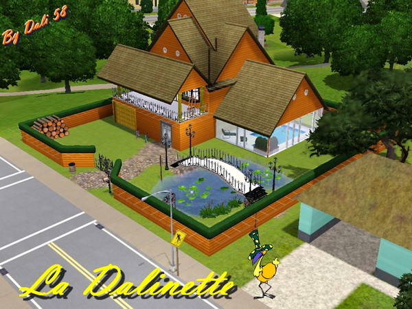 Sims 3 — LA DALINETTE by dali58 — 1 or 2 sims can be lived in this house. Japanese bridge had been builded with the aid
