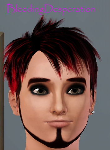 The Sims Resource - Emo Hair - Short Black with Red