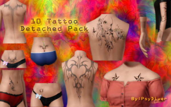 Sims 3 — Tattoo Pack Pt1 by Tatu666 — All the tattoo found on my Tattoo set 1 all detached 