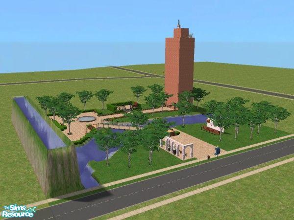 Sims 2 — The Park by Steven Lyne — A nice place to relex with it\'s own tower for you sims too climb!