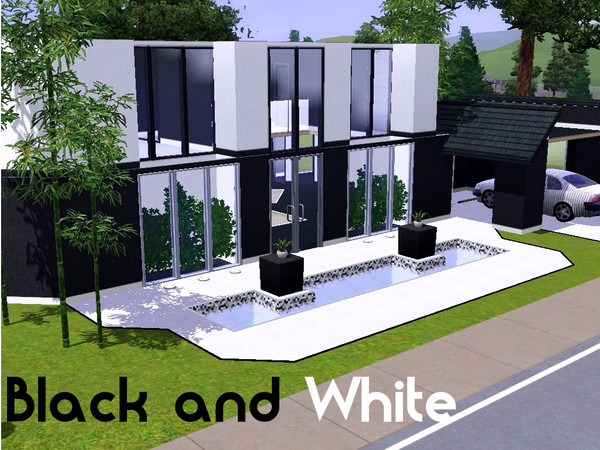 Sims 3 — Black and White by plastik0kid — The perfect modern house for a small family, with 2 bedrooms, perfect for a