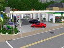 Sims 3 — GEM-FUEL fillingstation + car showroom by SollX — finally your sim does not have to go outside the city to