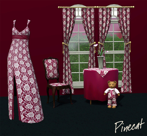 Sims 3 — PCH-p09254  Small Lace by Pinecat — Located under Fabric in the design catalog.