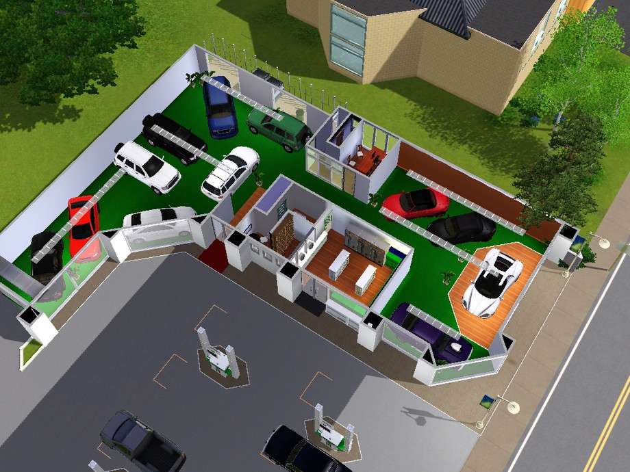 The Sims Resource | GEM-FUEL fillingstation + car showroom
