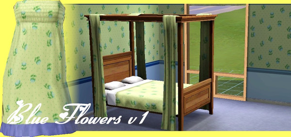 Sims 3 — Blue Flowers v1 by Greda — Pattern