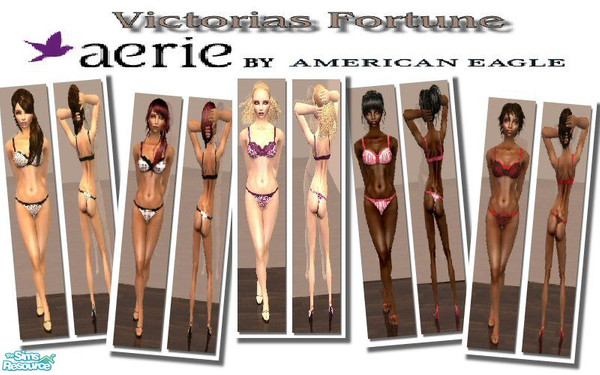 Sims 2 — VF Women\'s Aerie Lingerie Collection by fortunecookie1 — Here are five new lingerie sets for your favorite