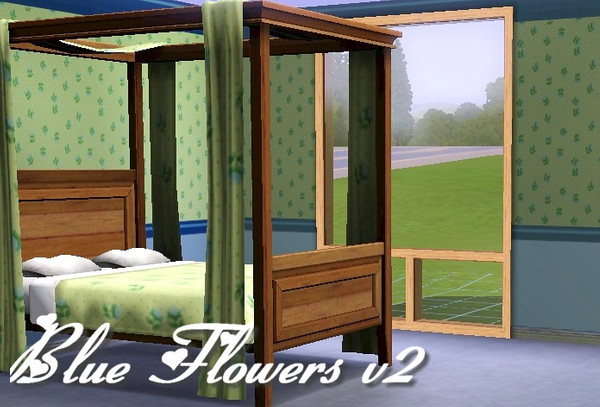 Sims 3 — Blue Flowers v2 by Greda — Pattern