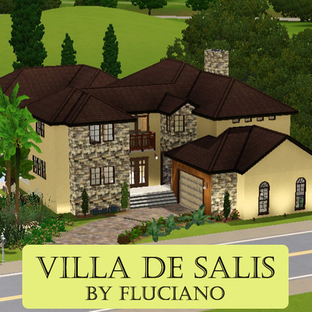 Sims 3 — Villa De Salis by simsip — The front doors of this home open onto a courtyard with a pool at the center. The