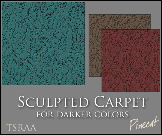 Sims 3 — Sculpted Carpet for Darker Colors by Pinecat — Also available: Sculpted Carpet for Lighter Colors by Pinecat