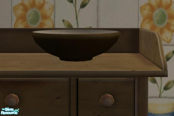 Sims 2 — Irish Milkbench  - Recolor waterbowl drkbrown by ShinoKCR — 