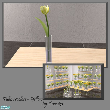 Sims 2 — Single Tulip recolor Yellow 3 by AnoeskaB — Yellow recolors of the Ankara Hall Tulips.
