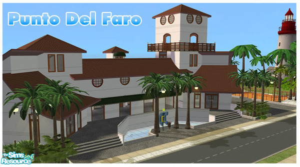 Sims 2 — Punto Del Faro by ScoobySnax — Punto Del Faro is a mediterranean style, beach community lot. There are six