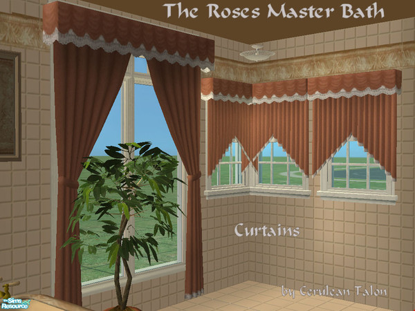 Sims 2 — The Roses Master Bath - Curtains by Cerulean Talon — Elegance and beauty combine to make a bathroom in which