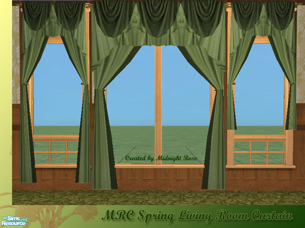 Sims 2 — MRC Spring Living Room - Curtains by MidnightRose — Curtains for the MRC Spring Living Room. Recolor of the tie