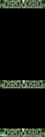 Sims 2 — DragonLace Set 3 - Individual Item by WelshWitch — Black walls with lace effect coving. Set 3 Wall 2. Green.