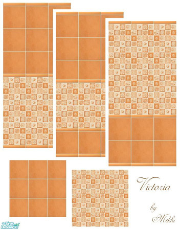 Sims 2 — Victoria by Mekhi — Tiled set consisting of three walls and two floors, enjoy!