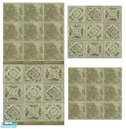 Sims 2 — Etna by Mekhi — Dark green tiled set for your home, enjoy!