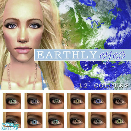 Sims 2 — Earthly Eyes by 06bek — A set of 12 eyecolours with a multi-coloured finish.