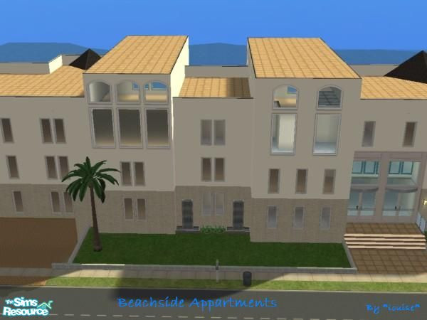Sims 2 — Beachside Appartments by *louise* — 8 Appartments with lift access to all floors. Attractive grounds, secure