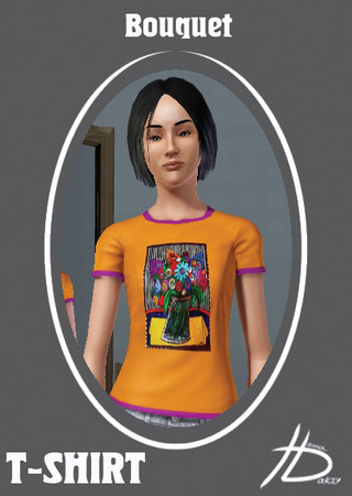 Sims 3 — Bouquet by Hanna_Darzy — T-shirt with custom print for your female adult and young adult Sims by Hanna Darzy